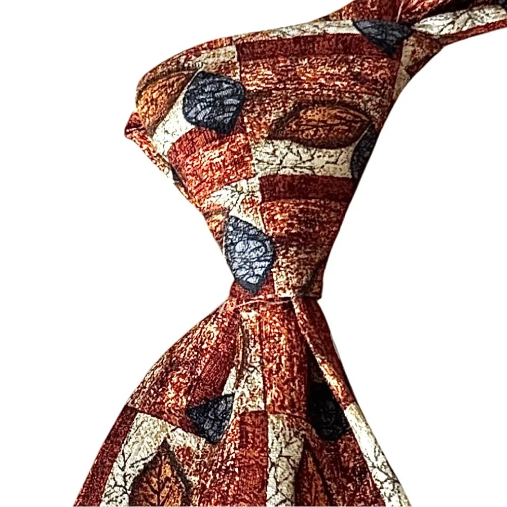 Ermenegildo Zegna Men’s Silk Tie Orange Floral Made in Italy 3.875” x 57.75” GUC